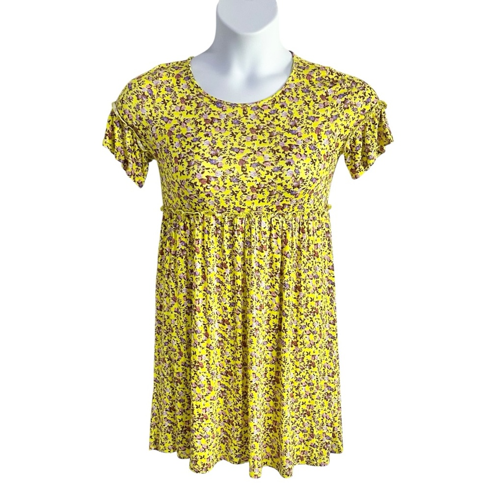 Love, Fire Knit Floral Short Sleeve Babydoll Dress Size Medium - NWT